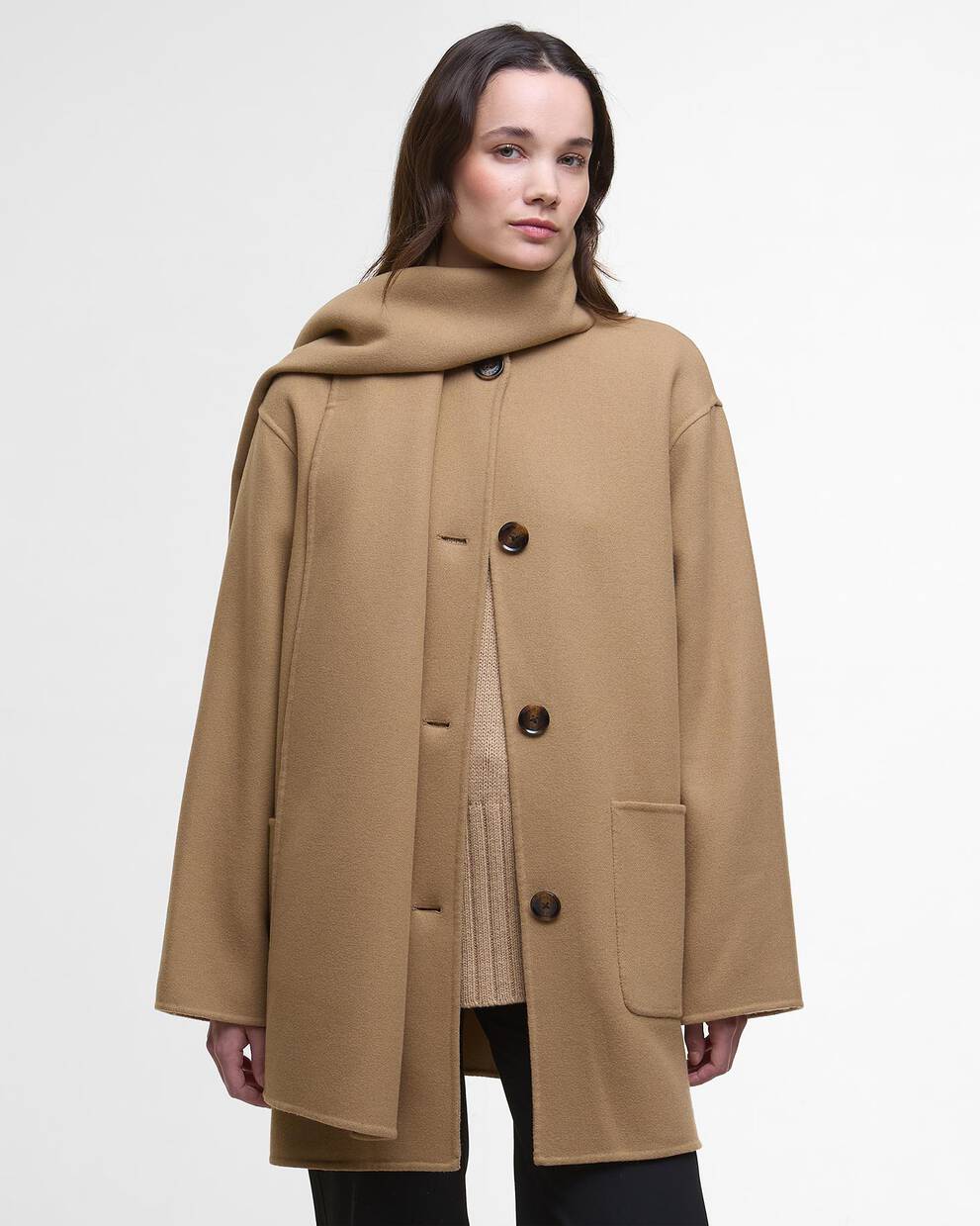 Clementine Wool Scarf Coat