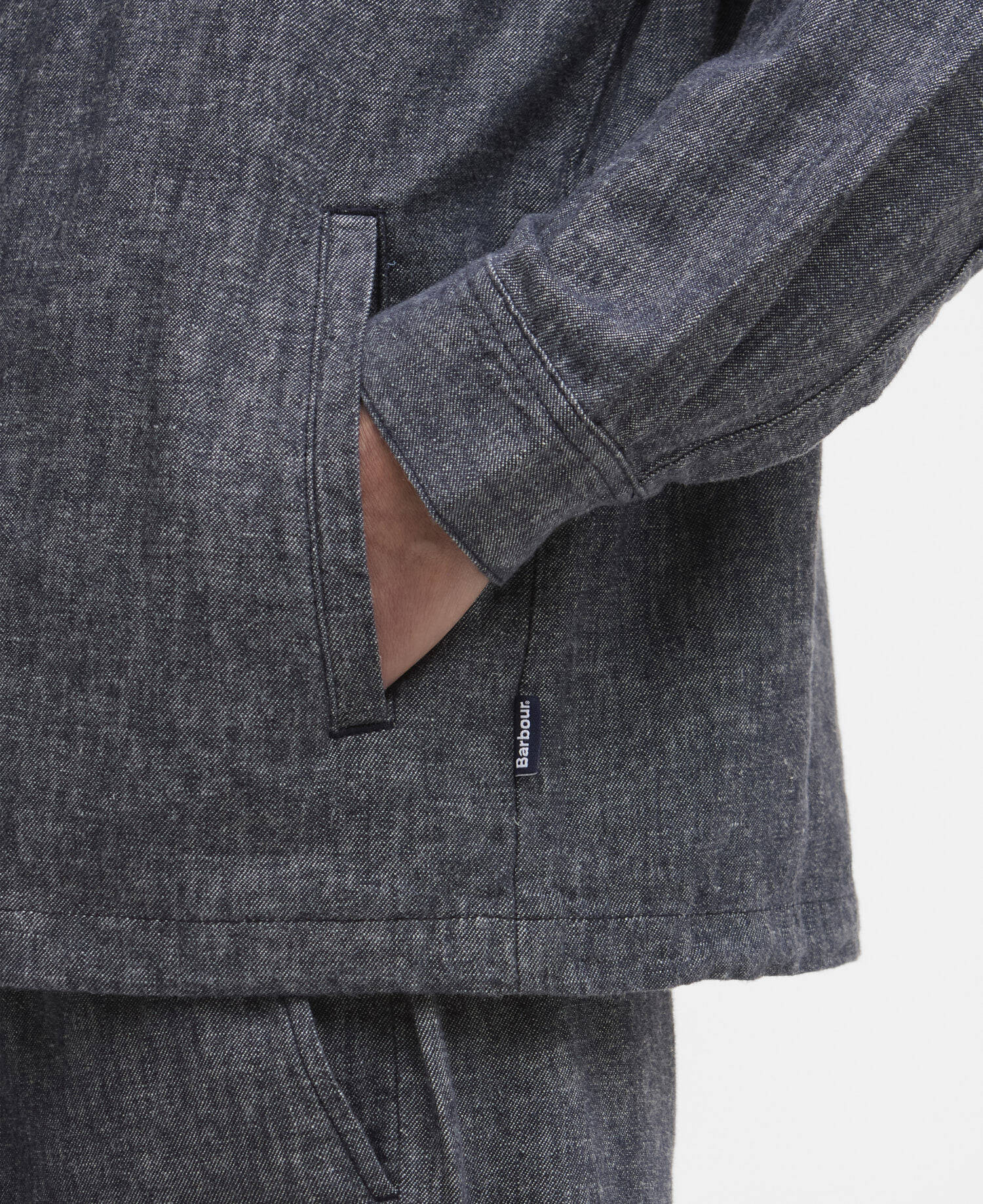 Overshirt in misto lino Stillwater Navy image number 4