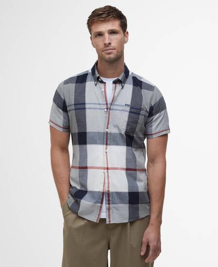 Doughill Regular Short-Sleeved Shirt Bleached Pine Tartan