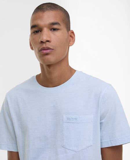 Pigment-Dyed Pocket T-Shirt Bleached Blue