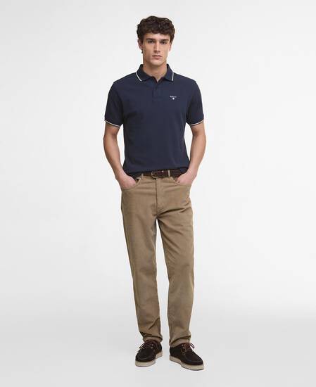 Stretch Cord Regular Trousers Washed Stone