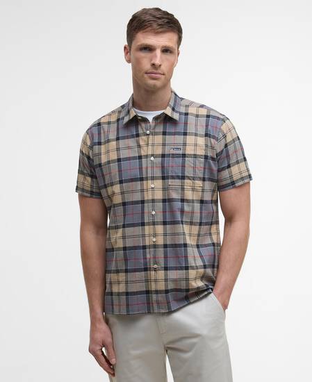 Gordon Short-Sleeved Tailored Shirt Dress Tartan