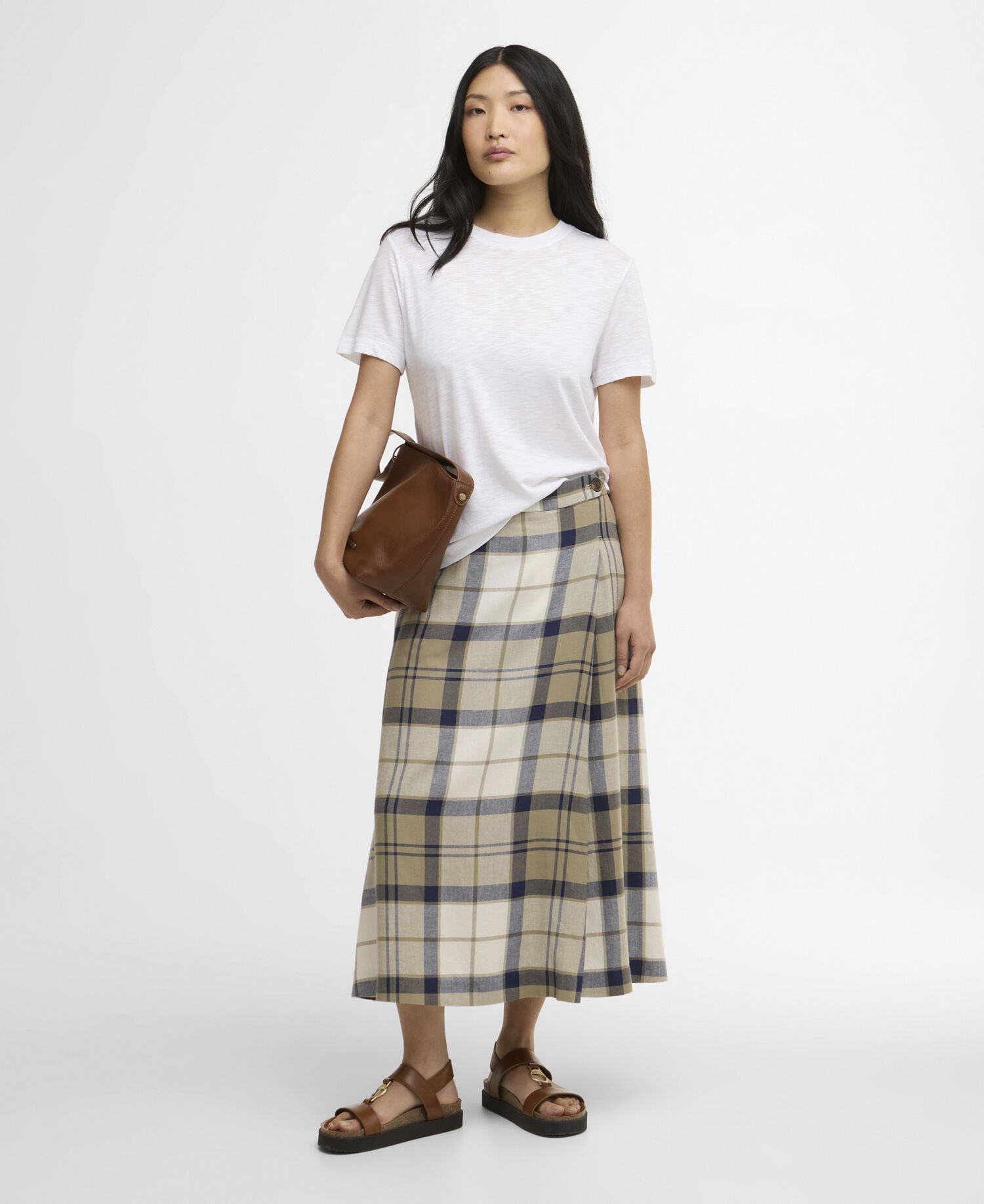 Rock Ballina Midi Dress Navy Tartan