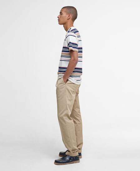 Aickmen Tailored Striped T-Shirt Whisper White Aickmen Tailored Striped T-Shirt Whisper White