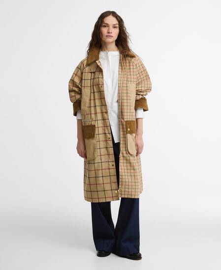 Hollington Check Car Coat Beige Tattersall