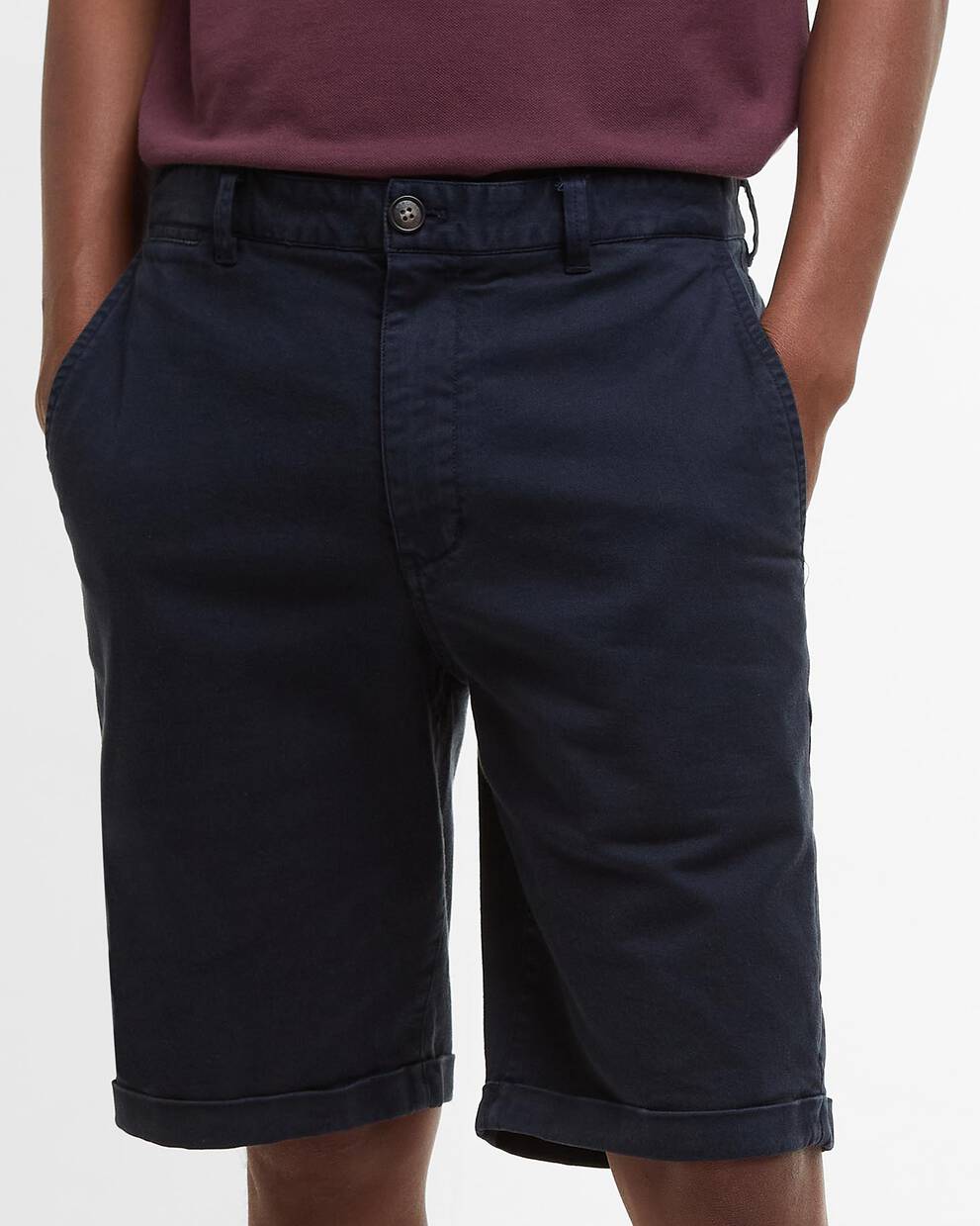 Shorts chino in twill lavato