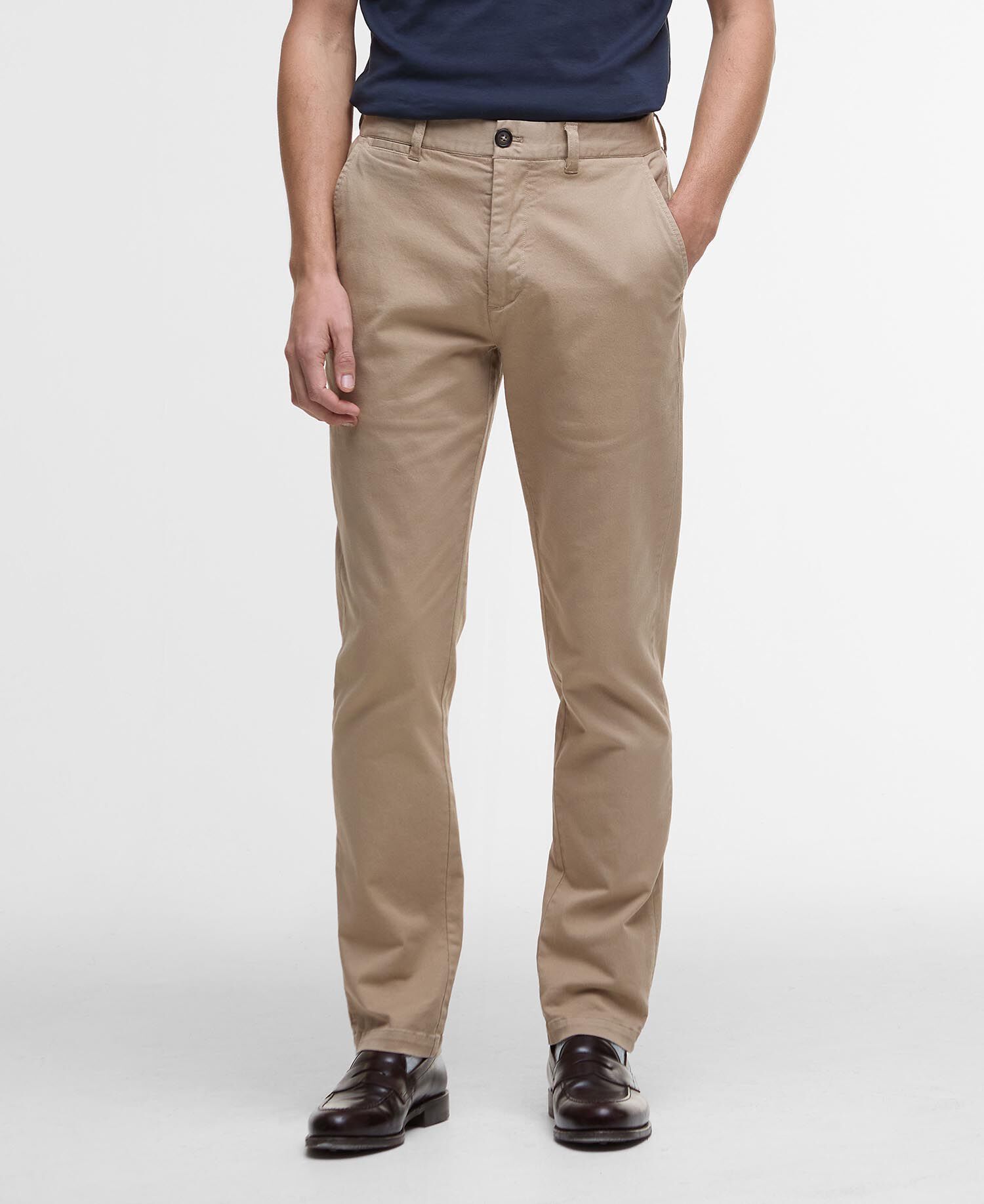 Washed Stretch Tailored Trousers Washed Stone