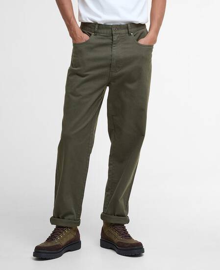 Pantaloni in tessuto stretch lavato dalla vestibilità regular Forest