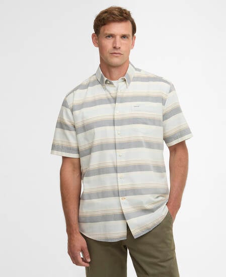 Chathill Striped Regular Short-Sleeved Shirt Navy