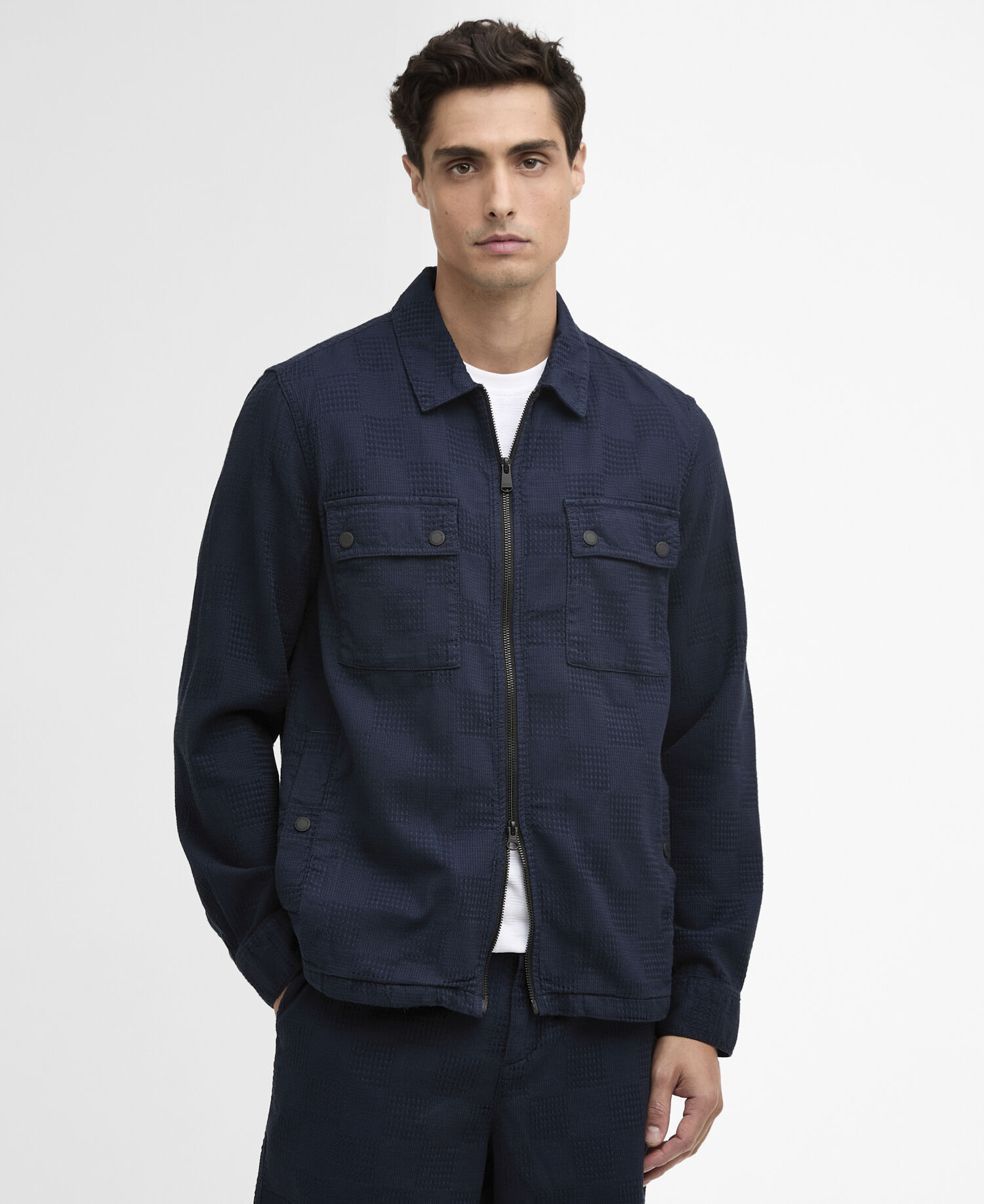 Blackstreak Summer Jacquard Overshirt Navy