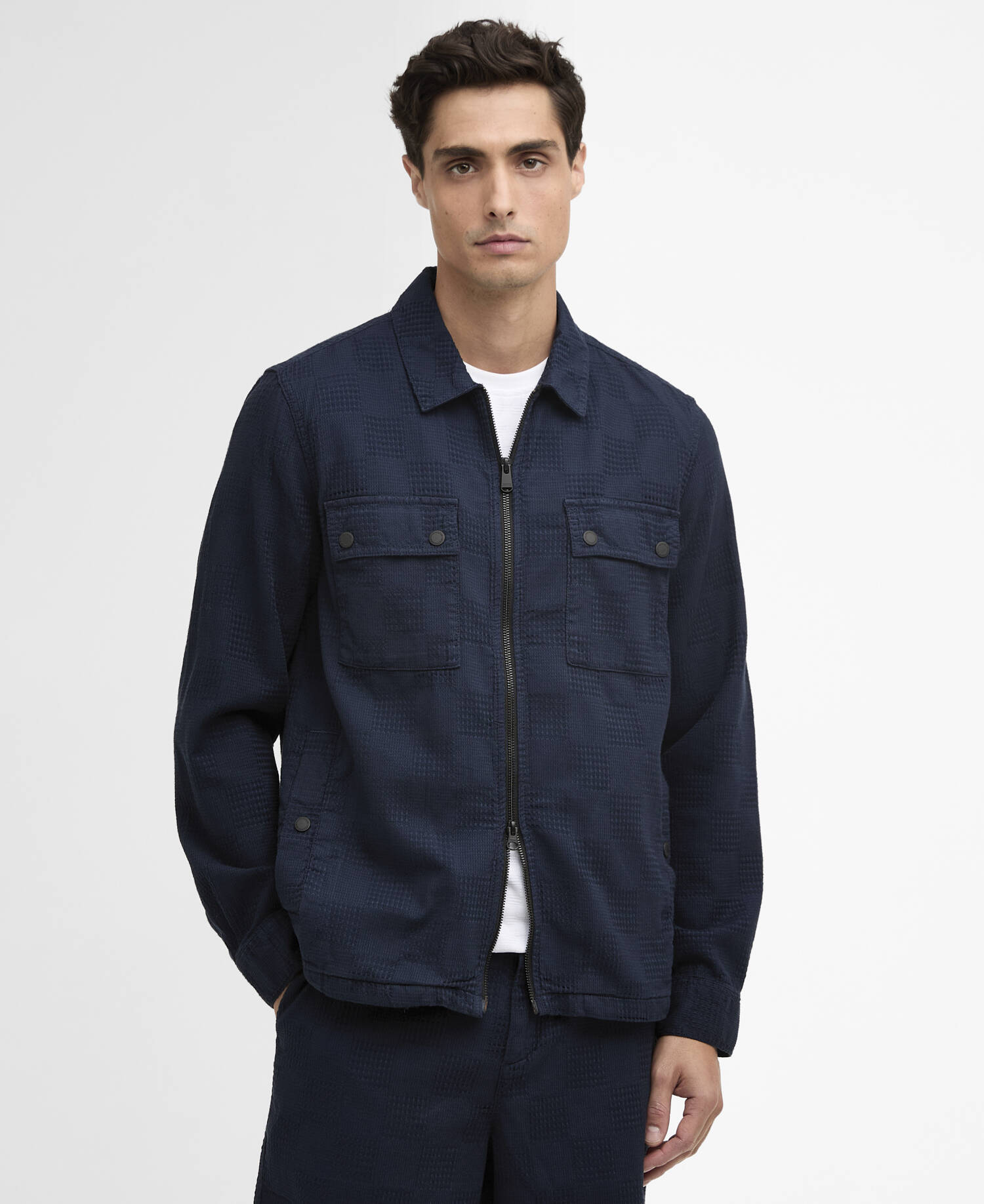 Blackstreak Summer Jacquard Overshirt Navy image number 0