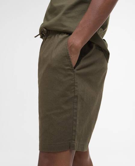 Cotton Linen Relaxed Shorts Light Sage