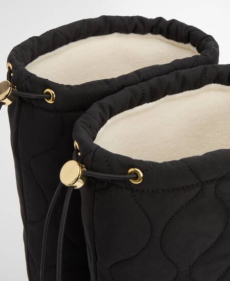 Marnie Quilted Wellington Boots Black