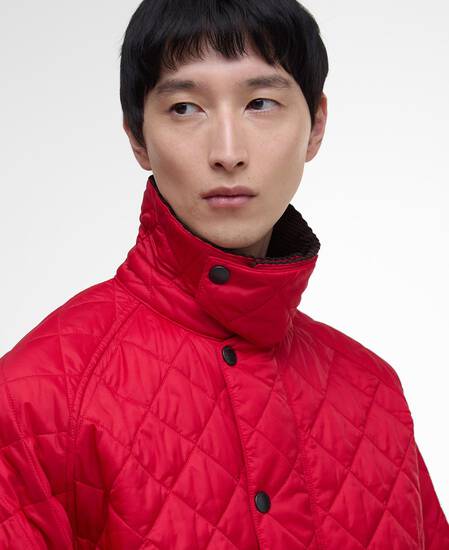 Oversized Transport Quilted Jacket Brick Red Oversized Transport Quilted Jacket Brick Red