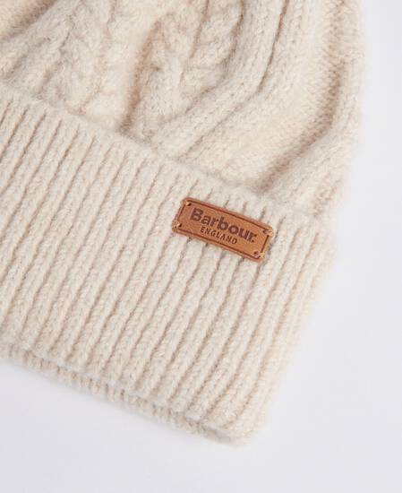 Elsdon Cable-Knit Beanie Eggshell