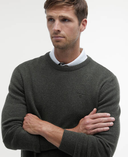 Essential Tisbury Crew-Neck Jumper Dark Seaweed