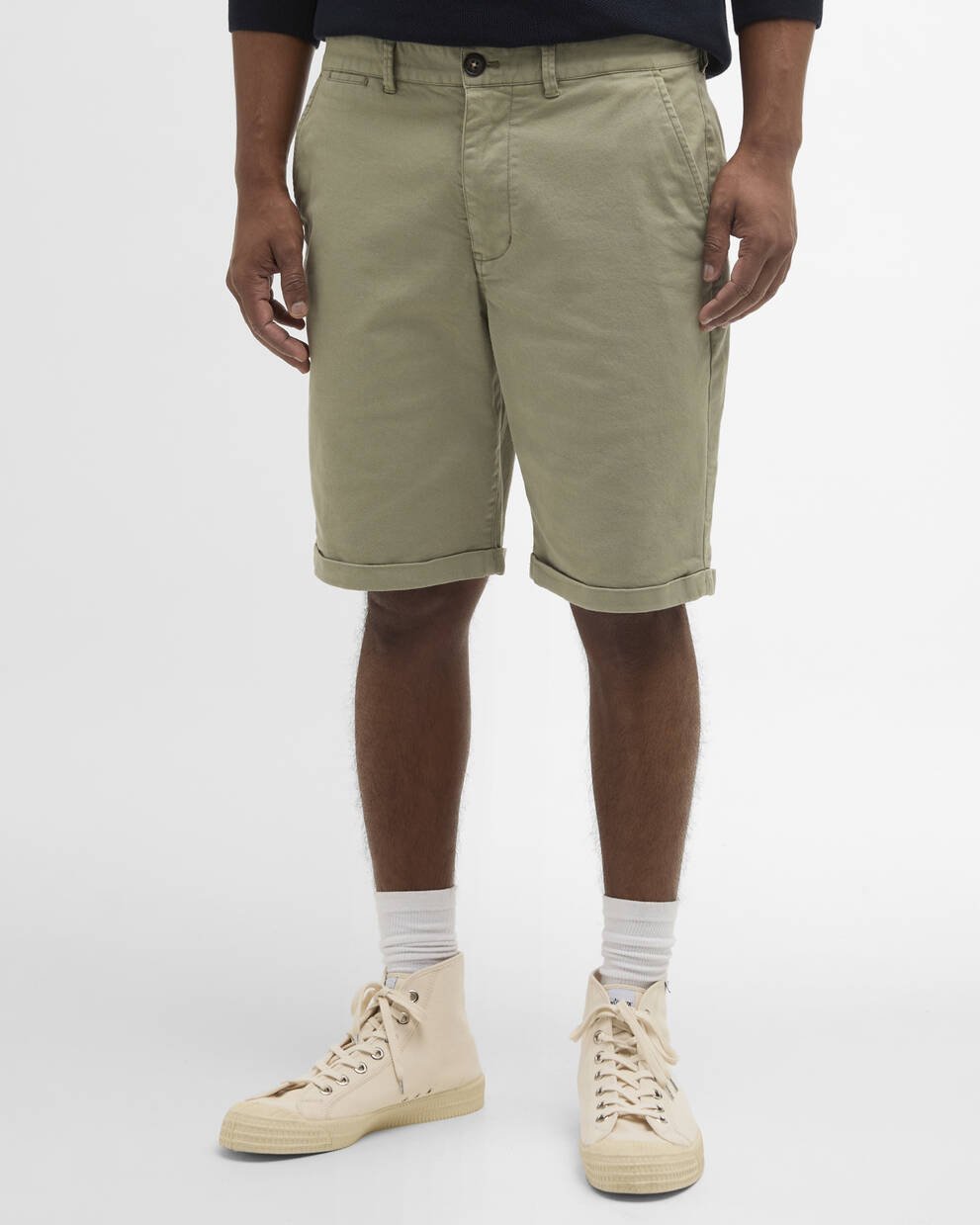 Shorts chino in twill lavato
