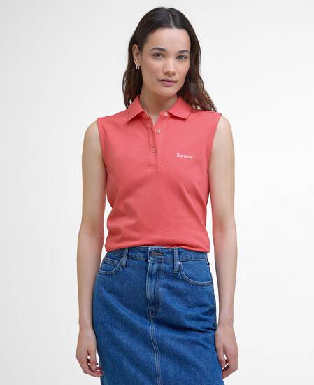 Bowford Sleeveless Polo Shirt Pink Punch