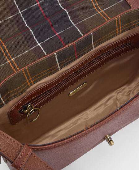 Borsa a tracolla in pelle Rosa Brown