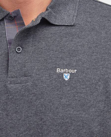 Tartan Pique Polo Shirt Slate Marl