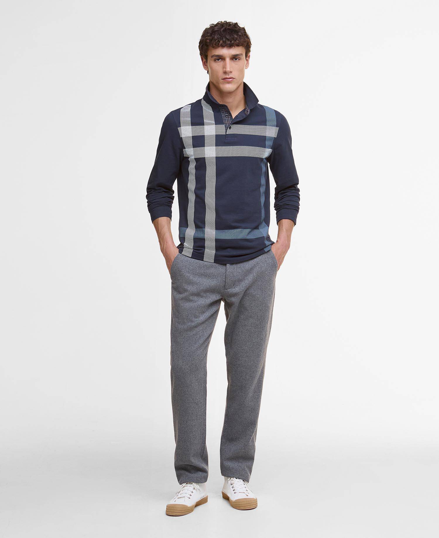 Blaine Tartan Long-Sleeved Polo Shirt image number 1