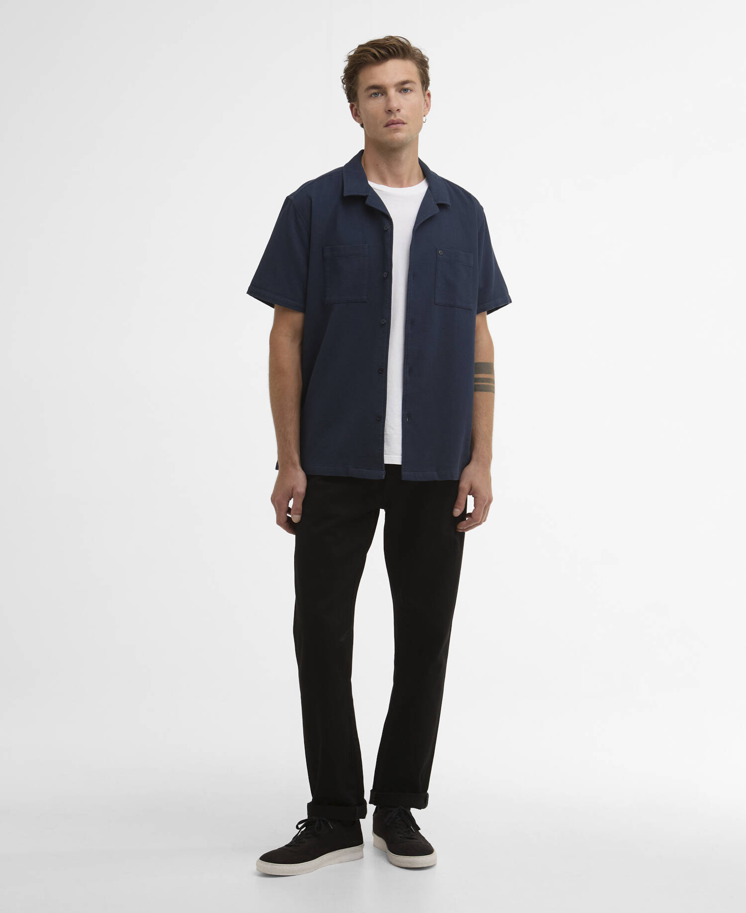 Wayback Waffle Short-Sleeved Shirt Navy image number 1