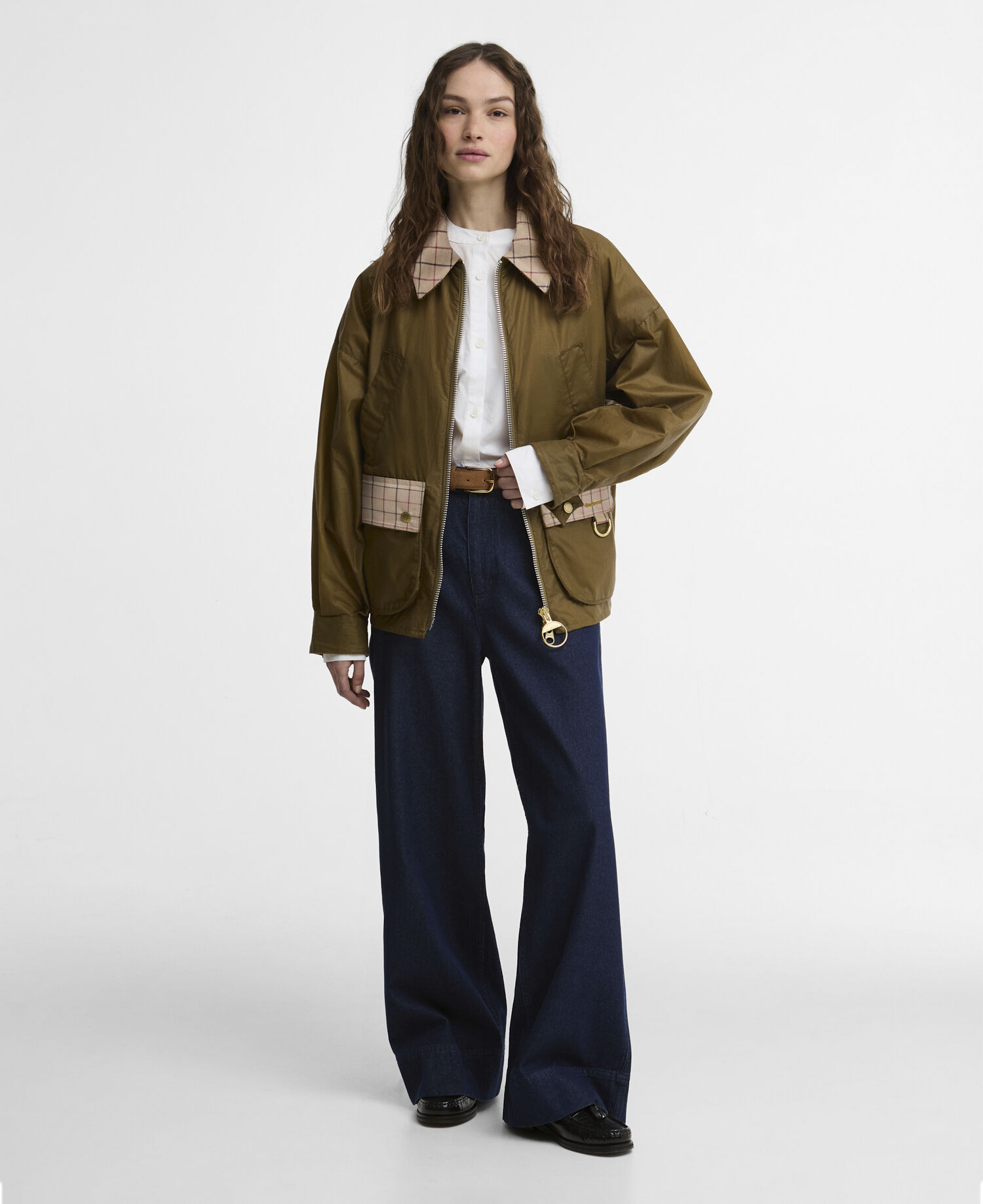 Launton Waxed Jacket Sand/Beige Tattersall
