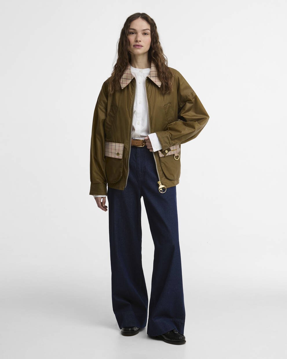 Launton Waxed Jacket Sand/Beige Tattersall