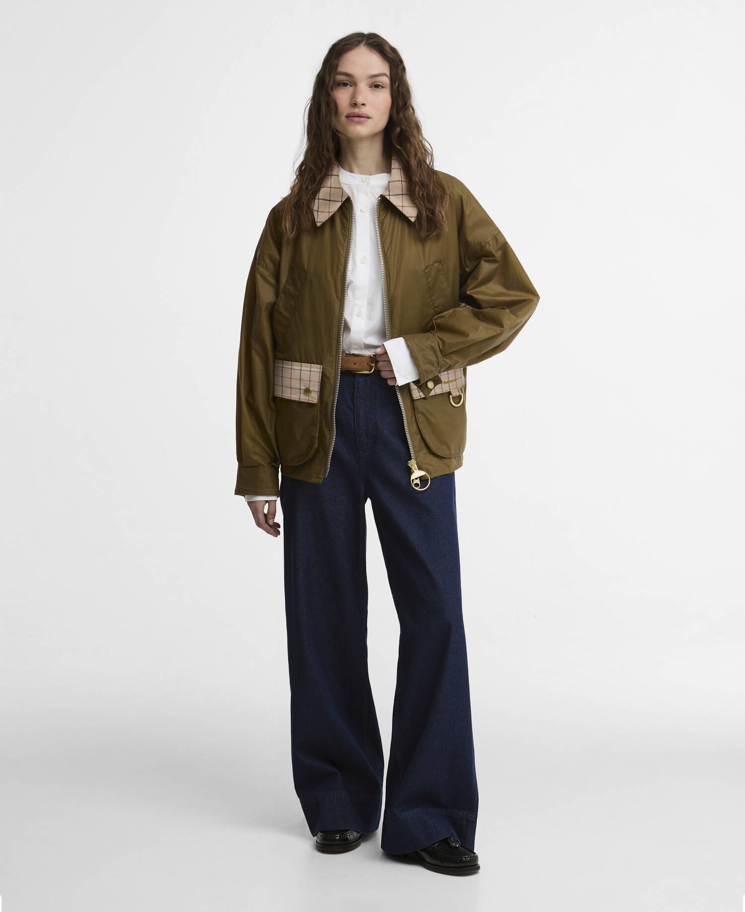 Launton Waxed Jacket Sand/Beige Tattersall image number 1