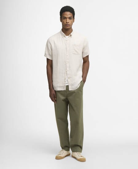 Linton Linen Short-Sleeved Tailored Shirt Mist