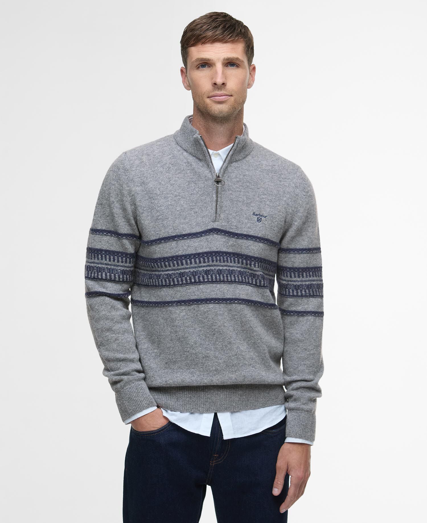 Kepwick Quarter-Zip Jumper Grey Marl