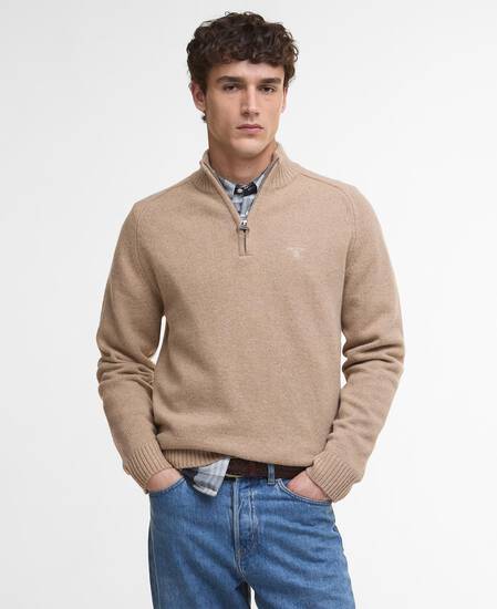 Grangetown Half-Zip Jumper Washed Stone