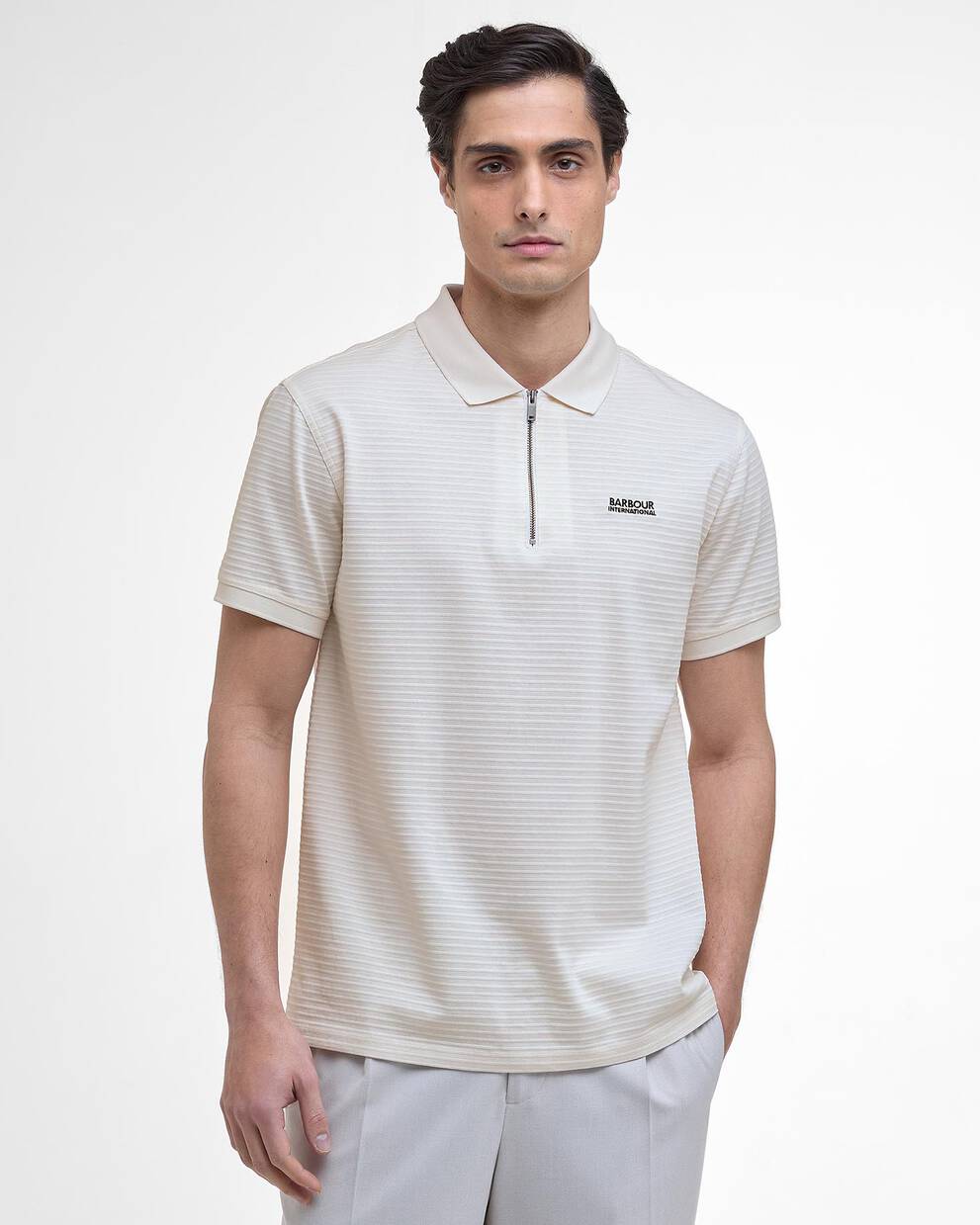 Alfred Jacquard Striped Polo Shirt