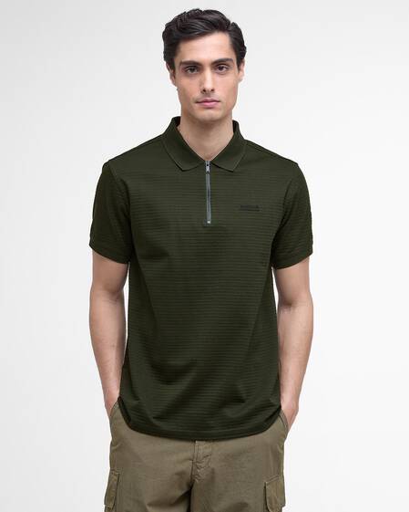 Polo Alfred con motivo a righe in jacquard Sage