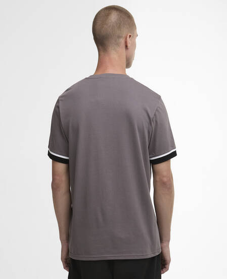 Deep Cuff Evan Tipped T-Shirt Aluminium