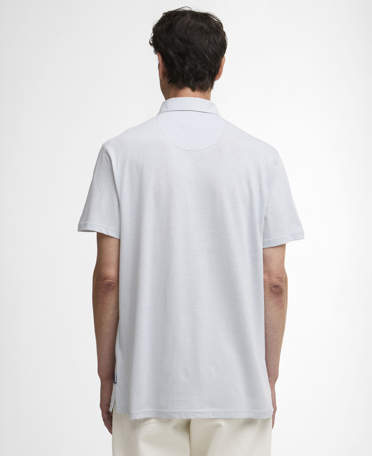 Polo Steventon in misto lino con vestibilit&agrave; leggermente aderente Blue Haze
