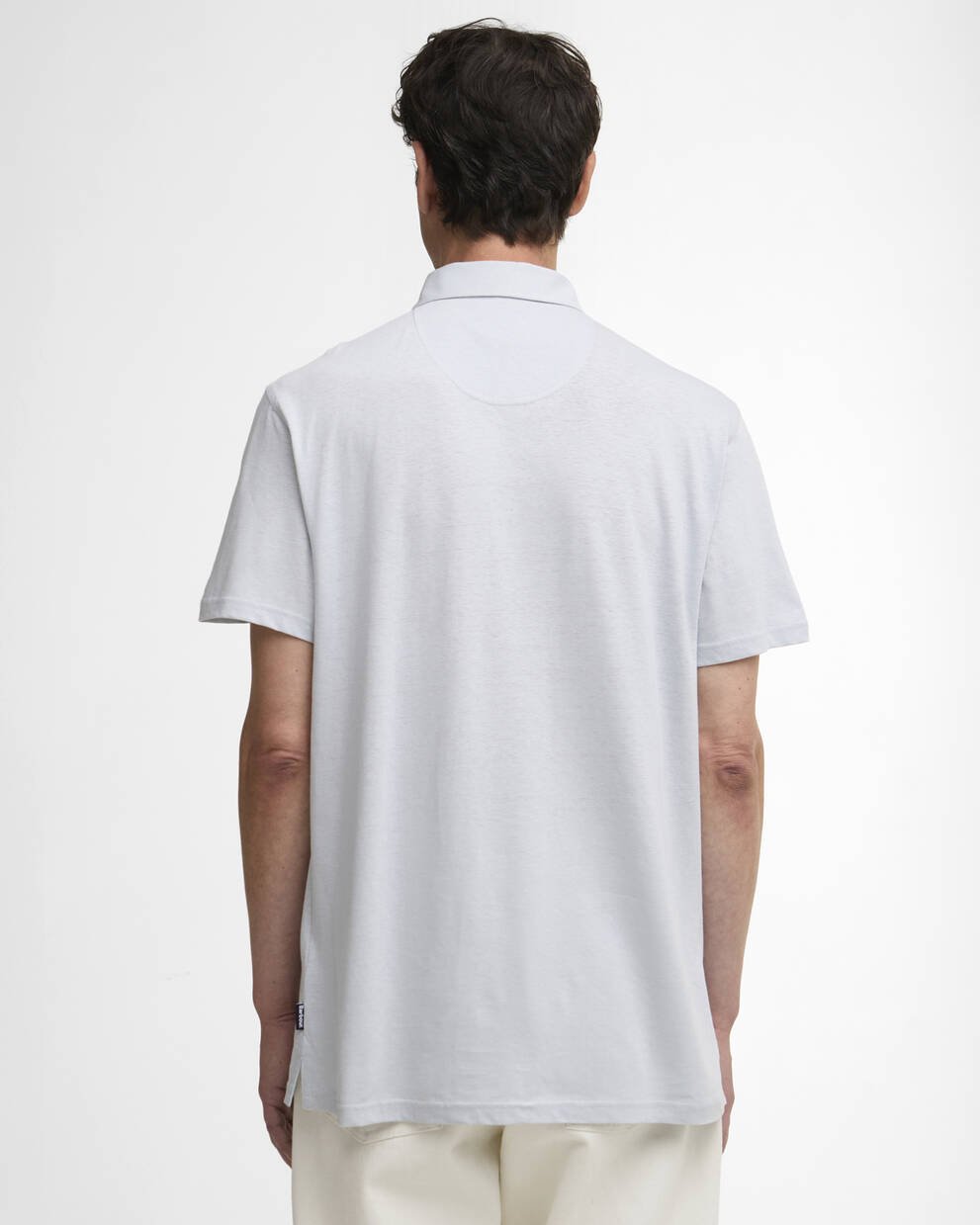 Polo Steventon in misto lino con vestibilit&agrave; leggermente aderente