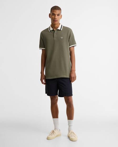 Polo testurizzata Anthorn leggermente aderente Dusty Olive