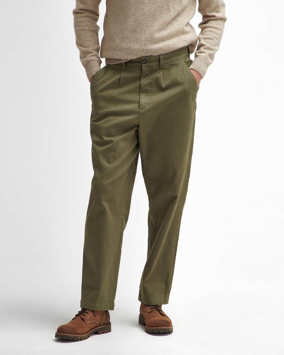 Washed Stretch Relaxed Trousers