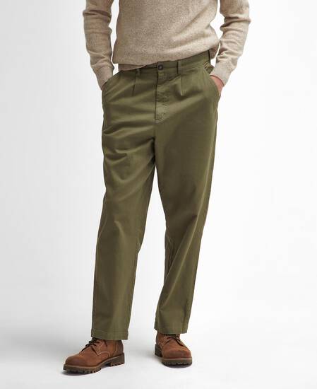 Pantaloni in tessuto stretch lavato dalla vestibilità comoda 