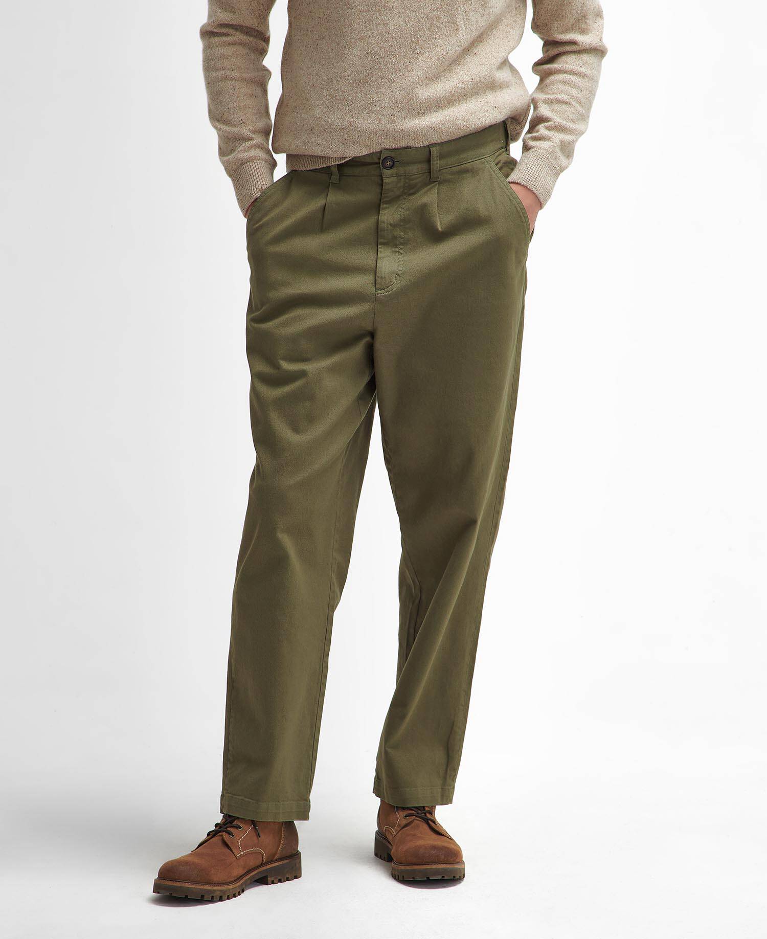 Washed Stretch Relaxed Trousers image number 1