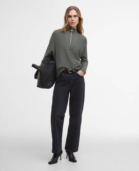 Lola Half-Zip Jumper Dusky Khaki