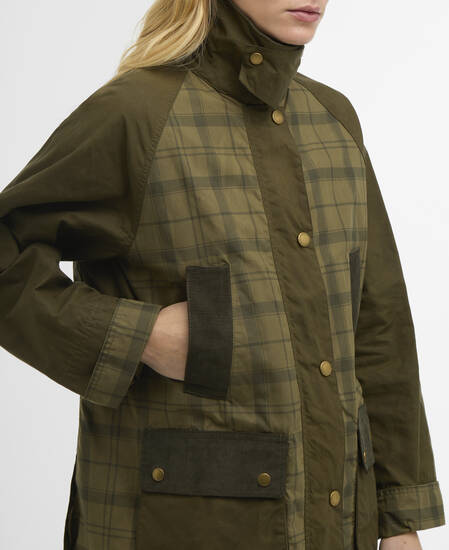 Freizeitjacke Modern Tartan Beadnell Dusky Green Tartan/Highland Olive