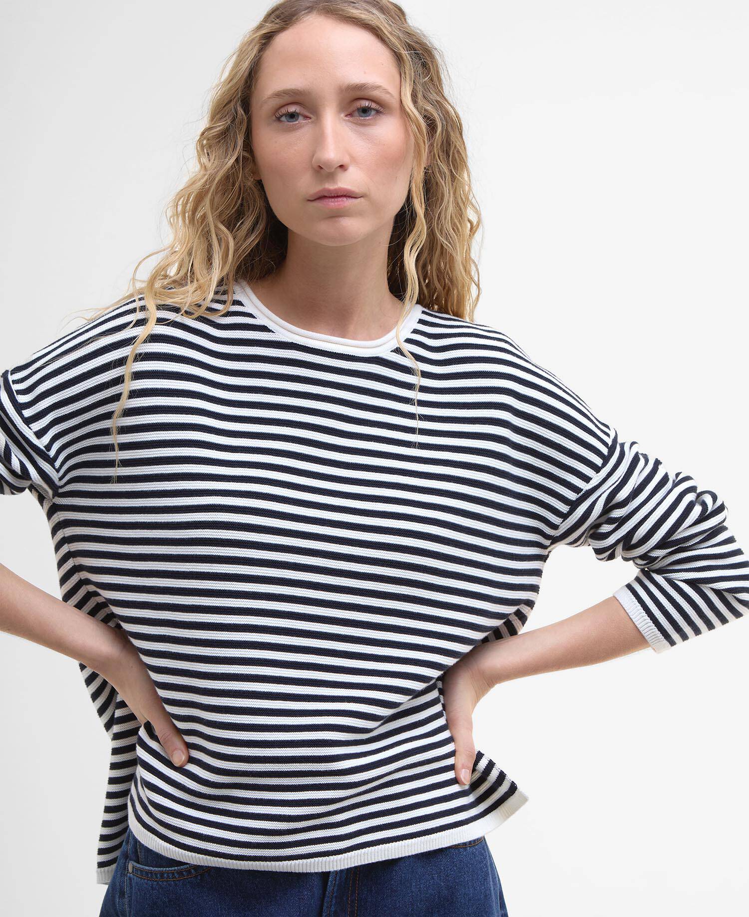 Marine Striped Crew Neck Jumper image number 3