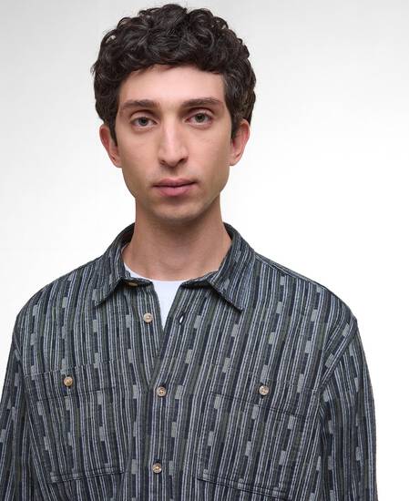 Alston Relaxed Jacquard Shirt Navy Alston Relaxed Jacquard Shirt Navy