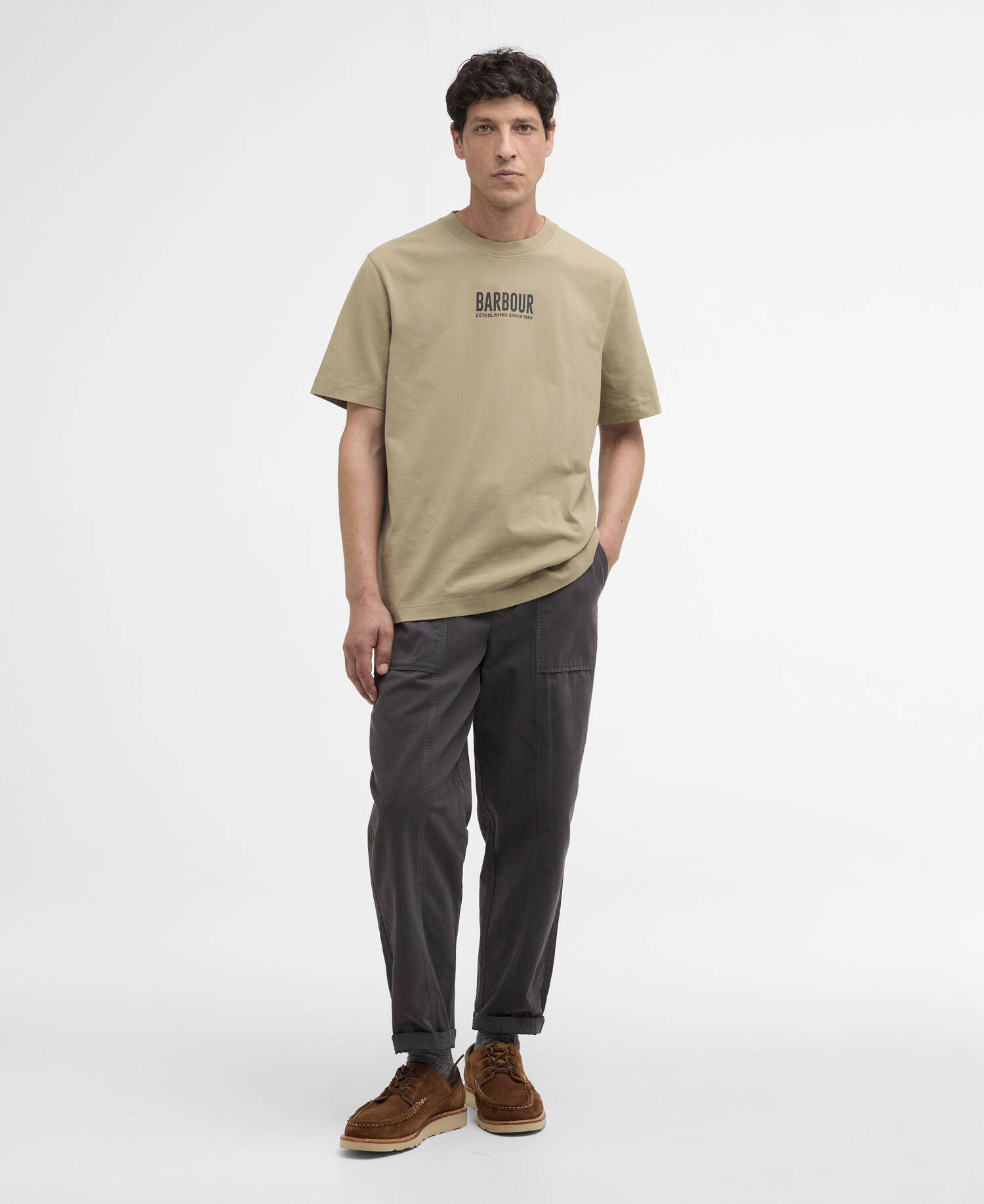 Morden Relaxed Graphic T-Shirt Grey Olive image number 1