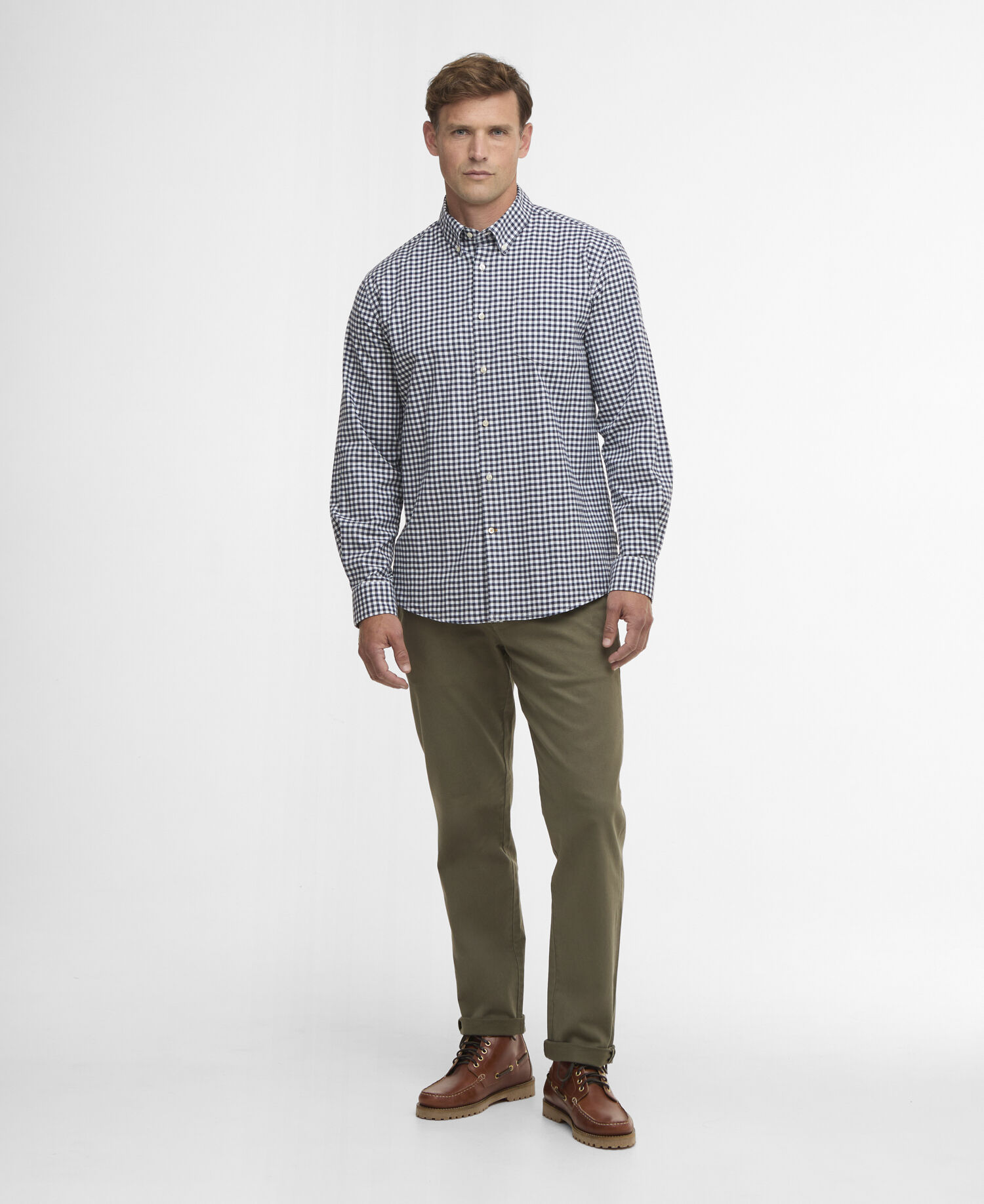Gingham Aukside Regular Shirt Navy