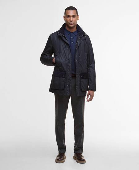 Modern Border Waxed Jacket Navy