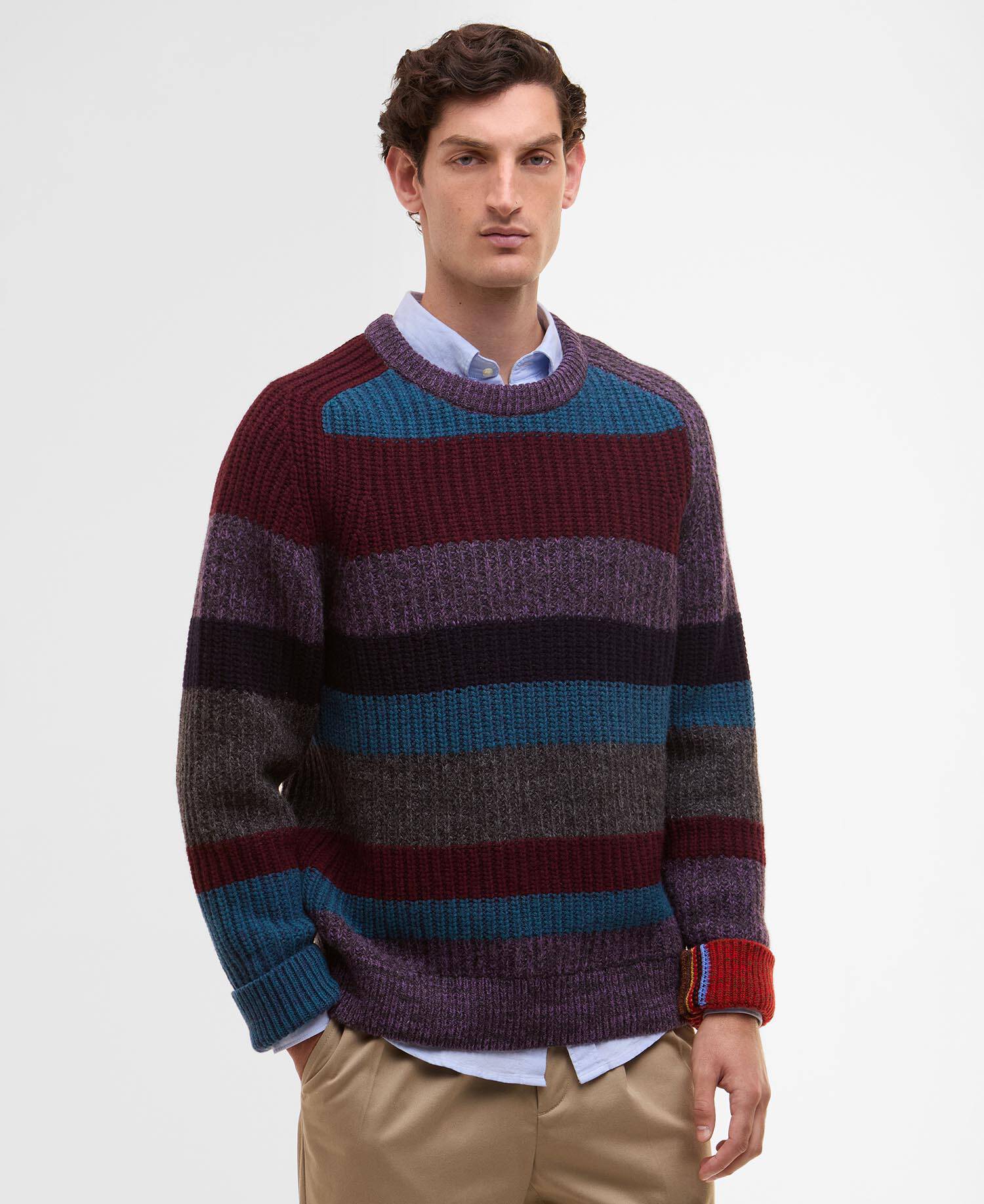 Paul Smith loves Barbour Multi Striped Crew Neck Jumper image number 1