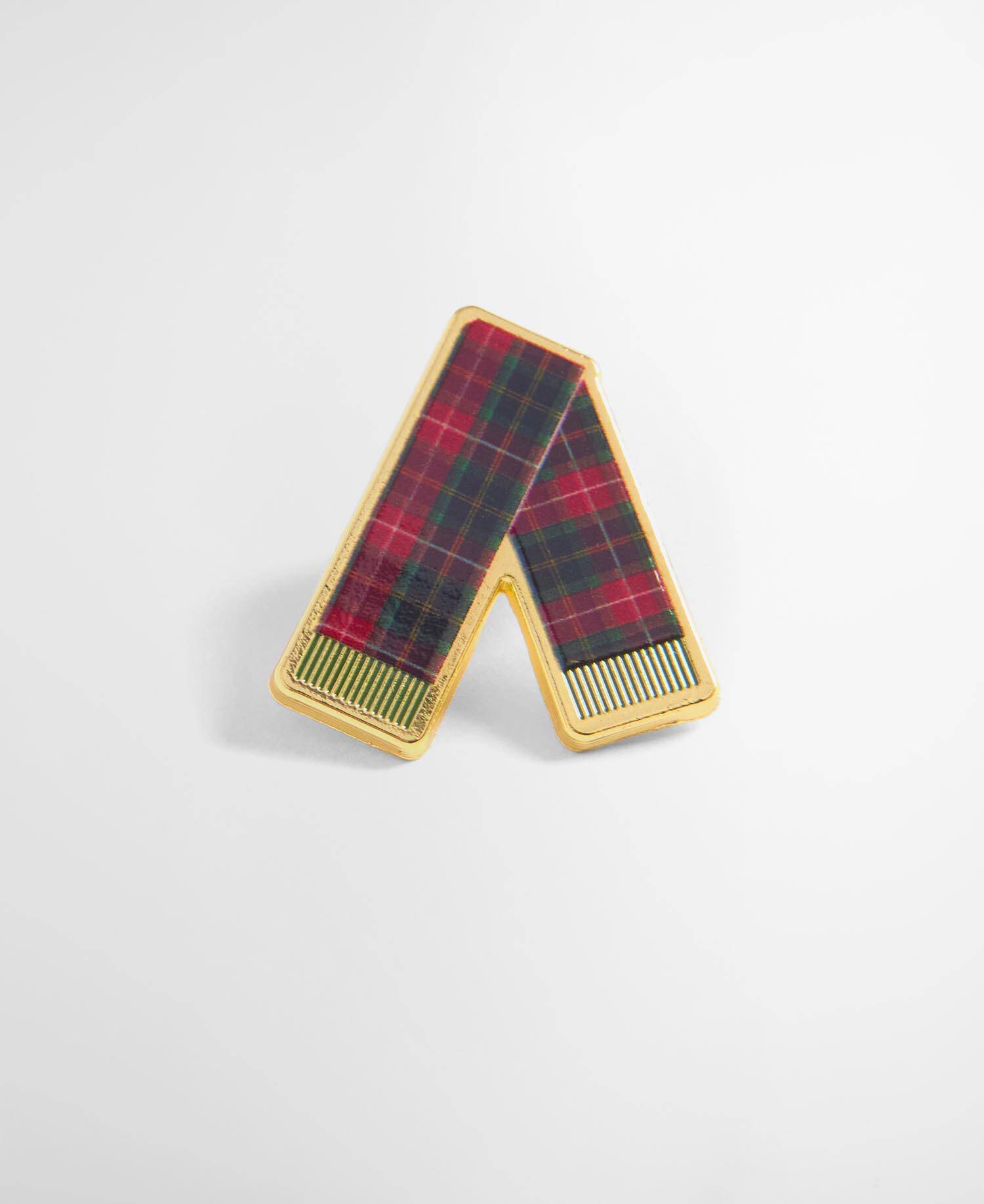 Barbour Festive Scarf Pin Badge Festive Tartan image number 1